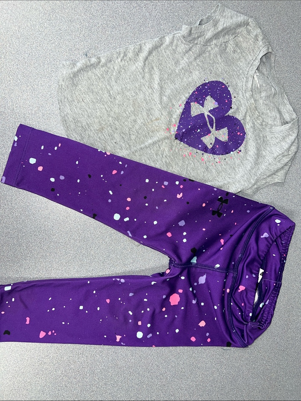 Under Armour Purple Speckle Girls' Performance Leggings